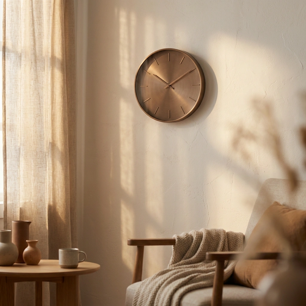 Wandklok zorgvuldig afgewerkt en klaar om op te hangen