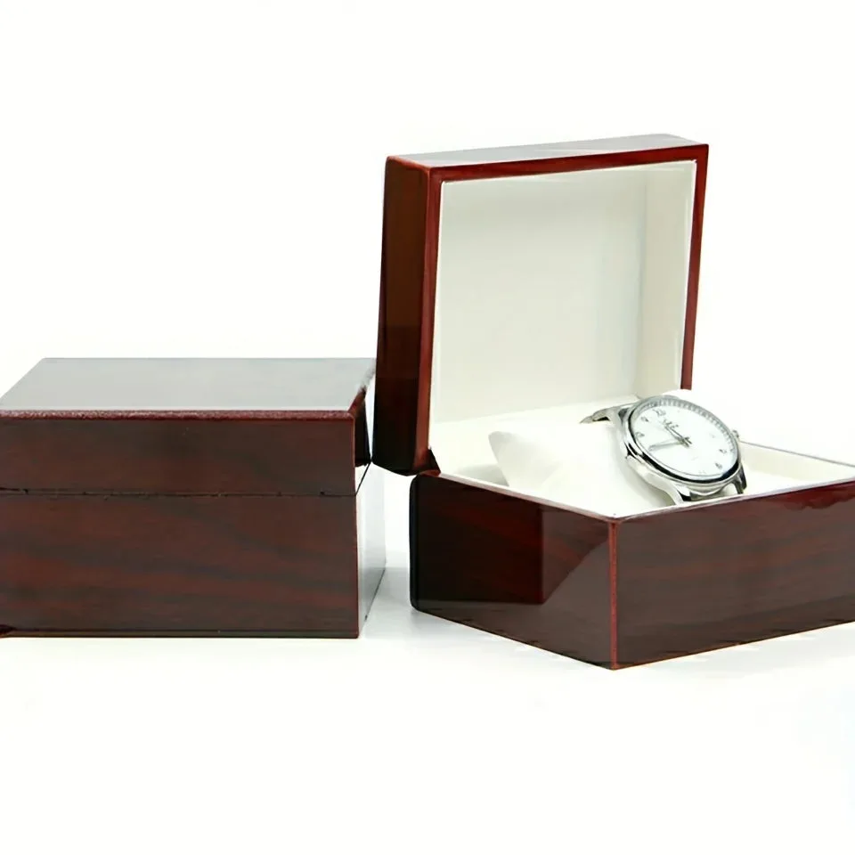 Boîte Cadeau Noël en Bois Élégante avec Montre | Idéale pour Offrir