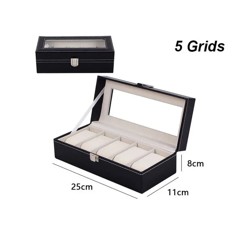 Boîte à Montres Élégante en Cuir PU avec 6 Compartiments | Organisateur Pratique pour Montres de Luxe