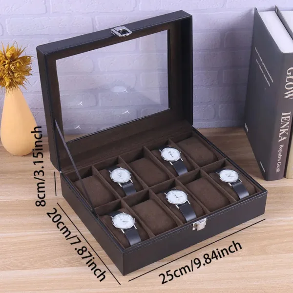 Boîte à Montres Élégante en Cuir PU avec 6 Compartiments | Organisateur Pratique pour Montres de Luxe
