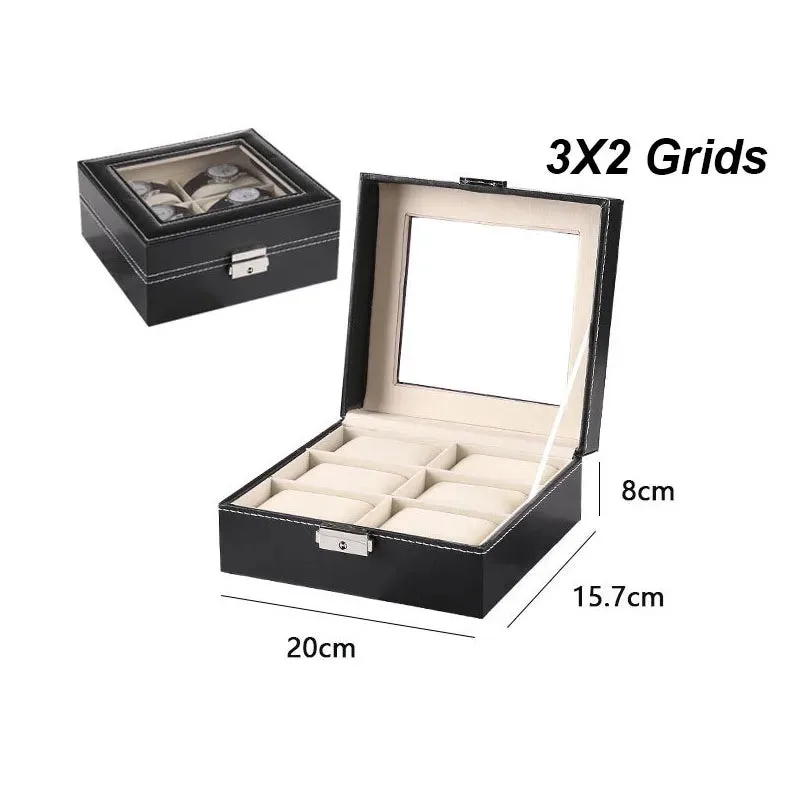 Boîte à Montres Élégante en Cuir PU avec 6 Compartiments | Organisateur Pratique pour Montres de Luxe