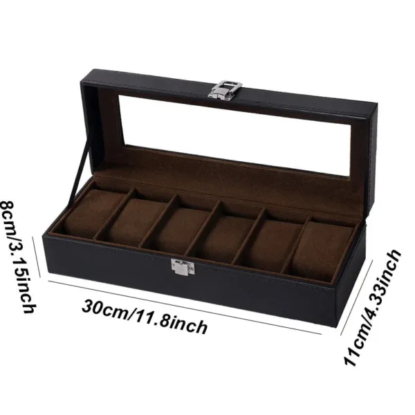Boîte à Montres Élégante en Cuir PU avec 6 Compartiments | Organisateur Pratique pour Montres de Luxe