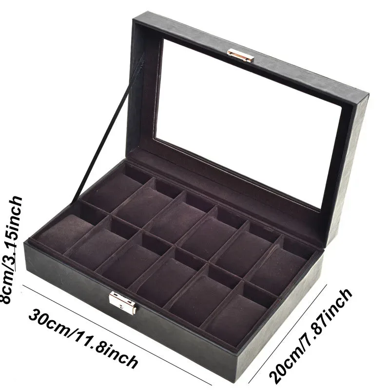 Boîte à Montres Élégante en Cuir PU avec 6 Compartiments | Organisateur Pratique pour Montres de Luxe