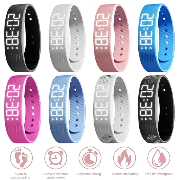 Bracelet Vibrant | Montre d'Alarme Silencieuse avec Réveil Doux | Design Étanche pour Un Réveil Paisible