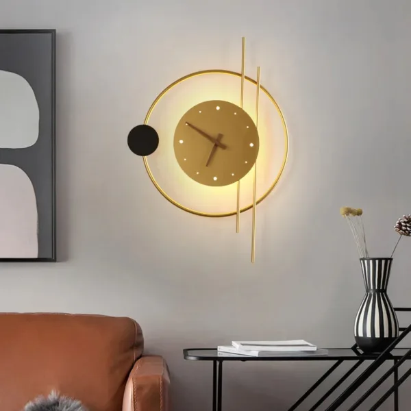 Éclairage Nordic | Applique Murale LED Design avec Horloge Intégrée | Élégance Moderne pour Chambre et Salon