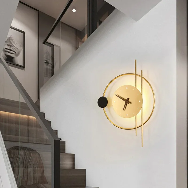 Éclairage Nordic | Applique Murale LED Design avec Horloge Intégrée | Élégance Moderne pour Chambre et Salon