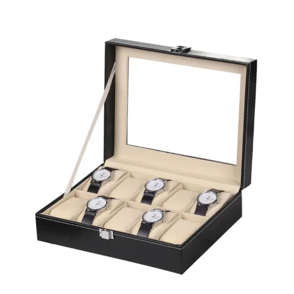 Élégante Boîte à Montres en Cuir PU avec 12 Compartiments | Rangement Pratique pour Passionnés de Montres