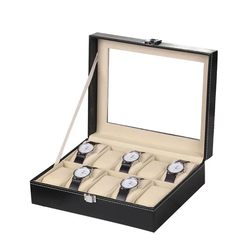 Élégante Boîte à Montres en Cuir PU avec 12 Compartiments | Rangement Pratique pour Passionnés de Montres