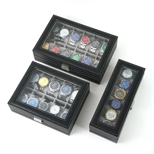 Élégante Boîte à Montres en Cuir PU avec 12 Compartiments | Rangement Pratique pour Passionnés de Montres
