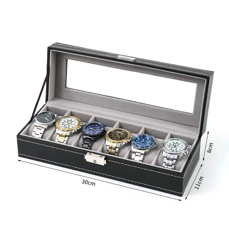 Élégante Boîte à Montres en Cuir PU avec 12 Compartiments | Rangement Pratique pour Passionnés de Montres
