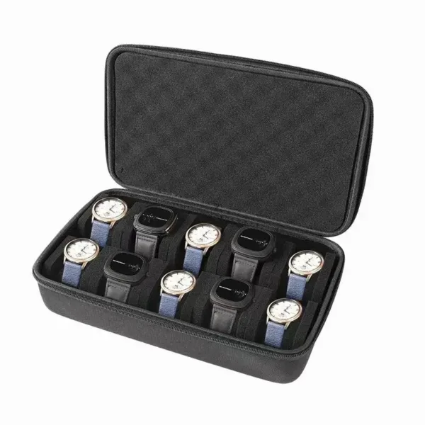 Étui de Voyage pour Montres | Rangement Rigide avec Oreiller Ajusté | Protection Supérieure pour Montres en Déplacement