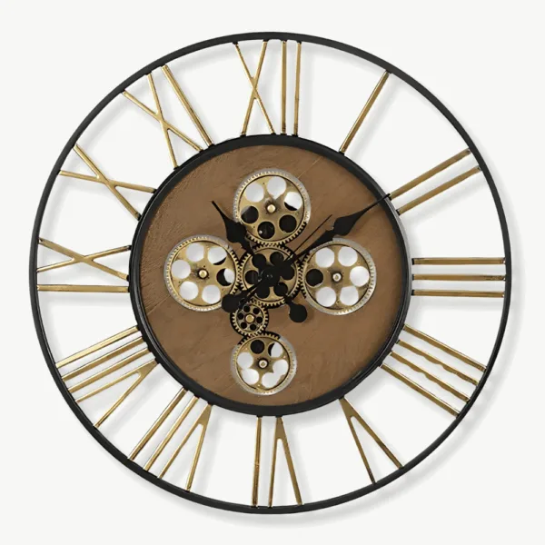 Grote wandklok met tandwielen, steampunk stijl