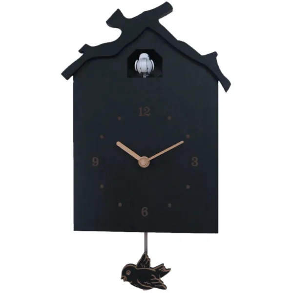 Horloge Coucou Moderne Noire/Bleu