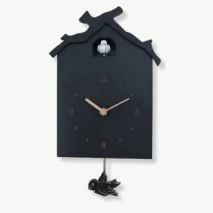 Horloge Coucou Moderne Noire/Bleu