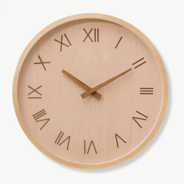 Horloge Murale Bois Design chiffre romain