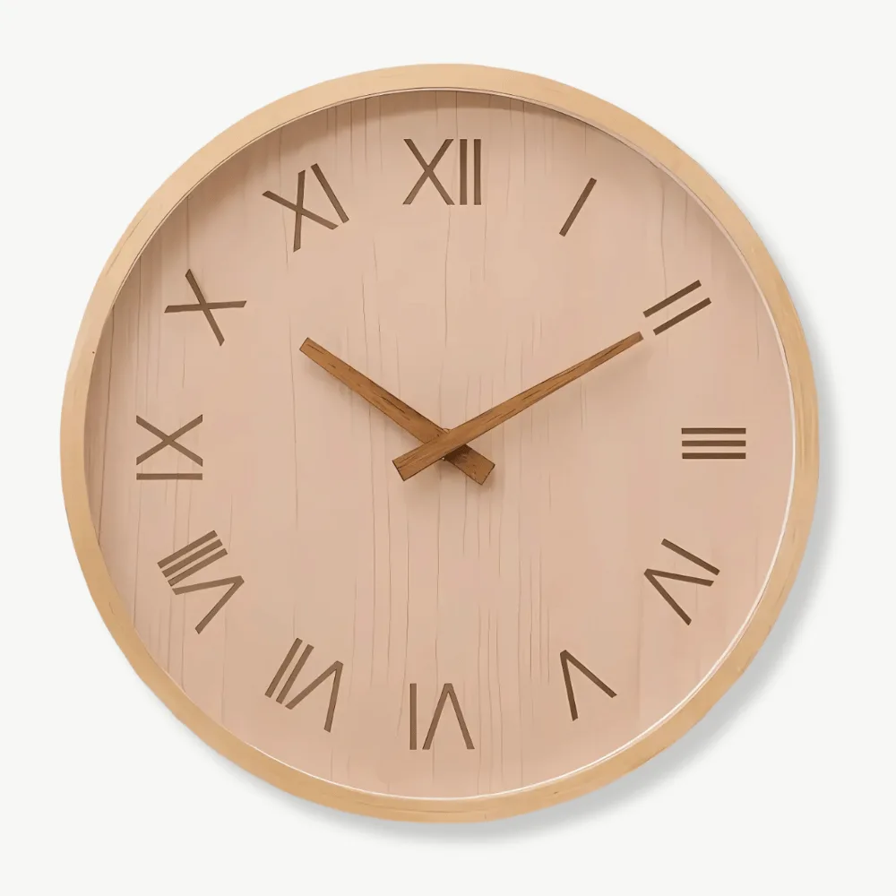 Horloge Murale Bois Design chiffre romain