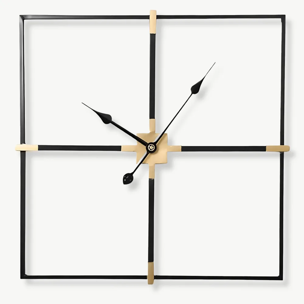 Grote wandklok minimalistisch in vierkante vorm