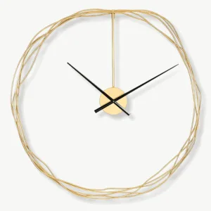 Horloge Murale Cercle Fil Doré