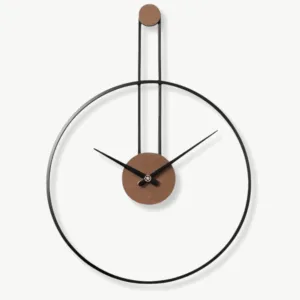 Pendule wandklok, metalen klok in zwart, goud of zilver