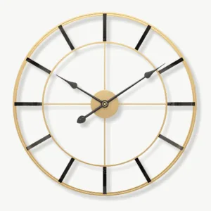 Horloge Murale Dorée Design Minimaliste