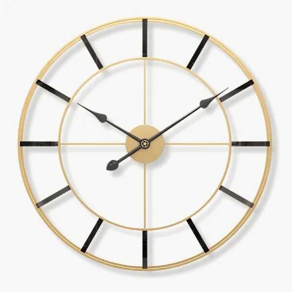Horloge Murale Dorée Design Minimaliste