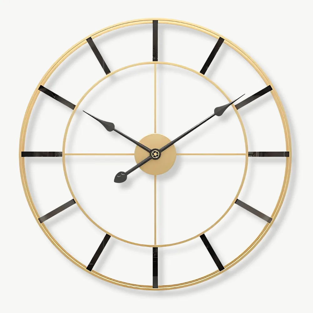 Horloge Murale Dorée Design Minimaliste