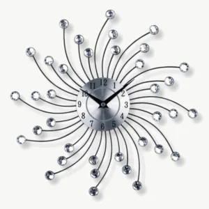 Vierkante wandklok met diamantmotief