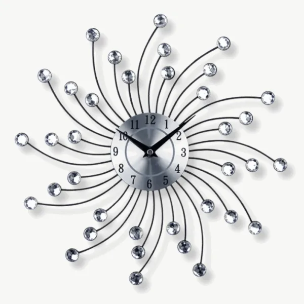Vierkante wandklok met diamantmotief