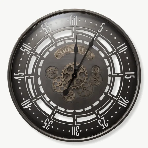 Horloge Murale Industrielle Spin Time Vintage
