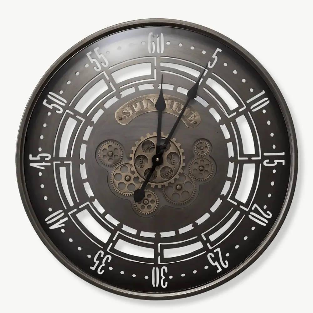 Horloge Murale Industrielle Spin Time Vintage