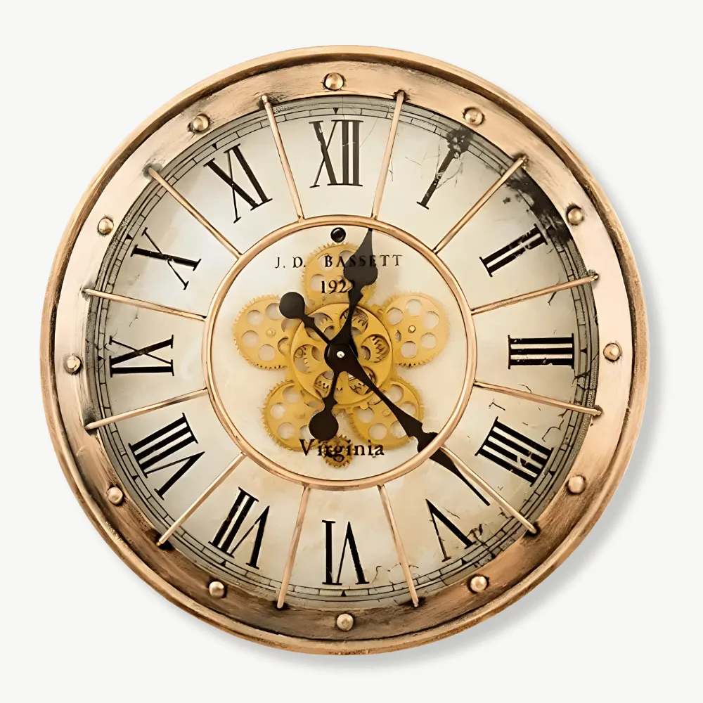 Horloge Murale Industrielle à Engrenages