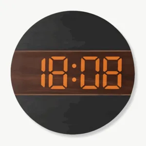 Horloge Murale LED en Bois