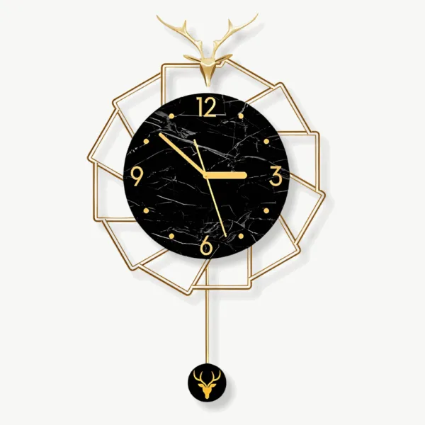 Luxe wandklok goud, met marmer