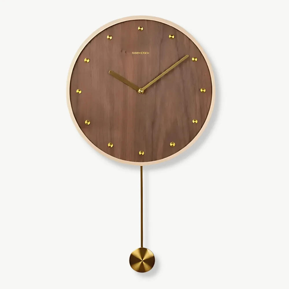 Moderne wandklok met slinger, eigentijds design