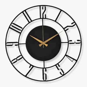 Horloge Murale Moderne en Bois Noir