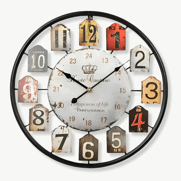 Vintage wandklok klein, retro stijl