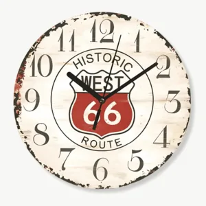 Wandklok jaren 60, vintage Route 66