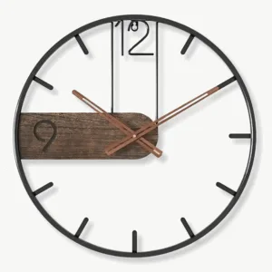 Moderne wandklok hout, rustiek design