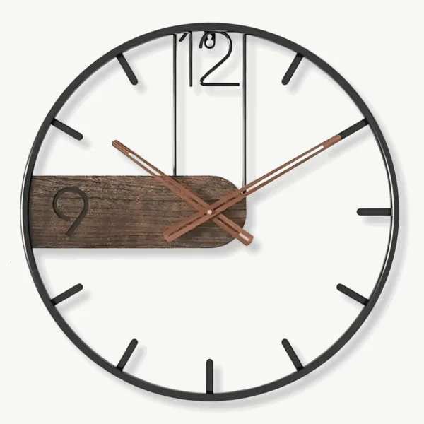 Moderne wandklok hout, rustiek design