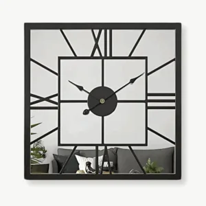 Horloge Murale Carrée Miroir
