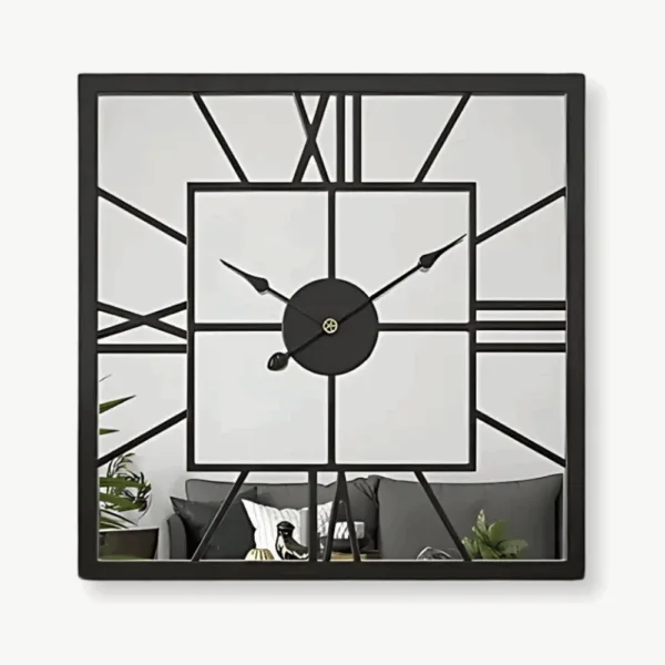 Horloge Murale Carrée Miroir
