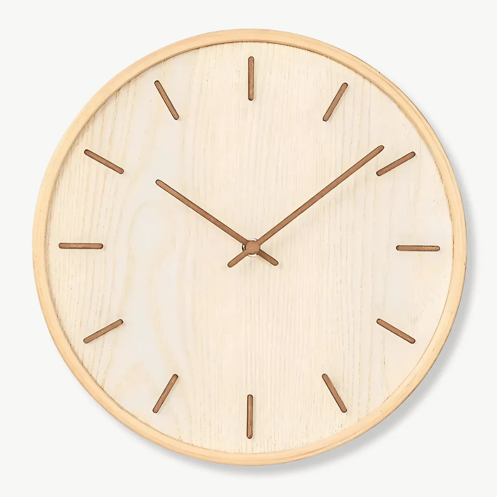 Houten wandklok in licht of donker hout