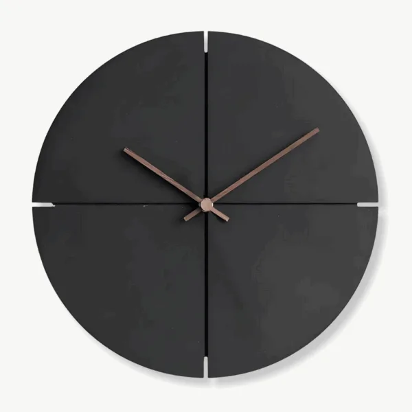Houten wandklok zwart, Scandinavische stijl