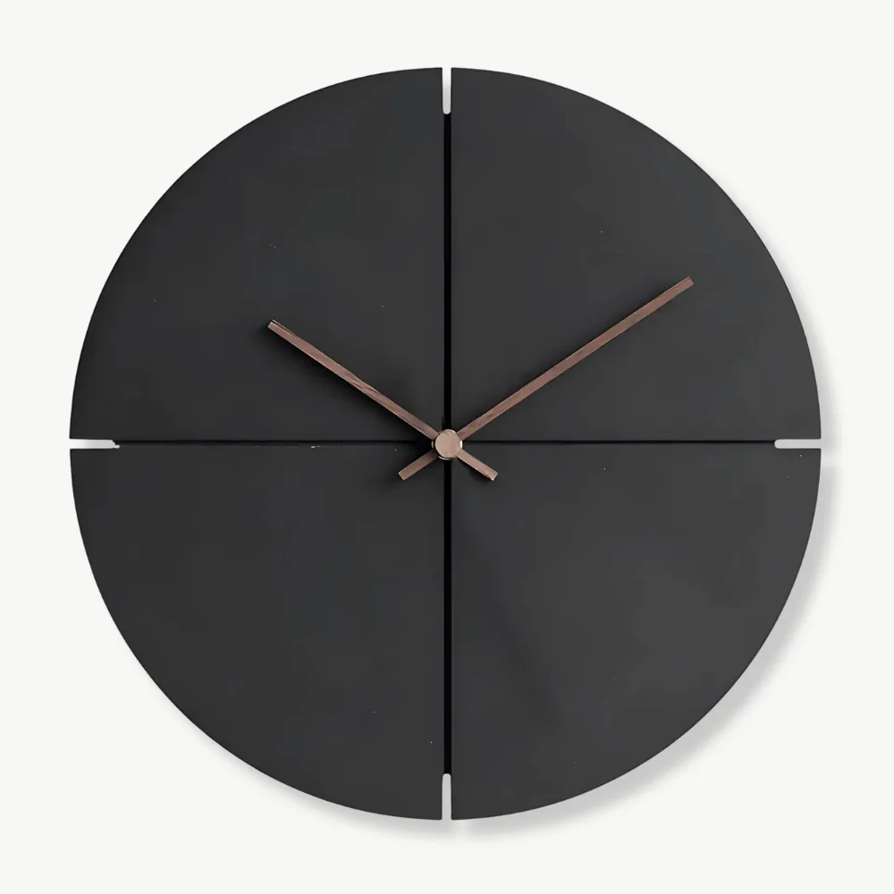 Houten wandklok zwart, Scandinavische stijl