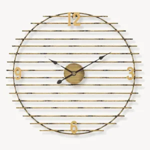 Horloge Murale en Métal Doré