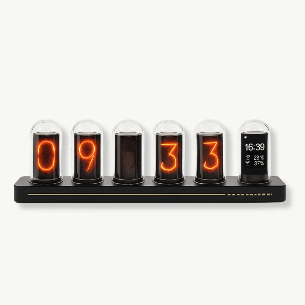 Nixie buizen klok, retro stijl