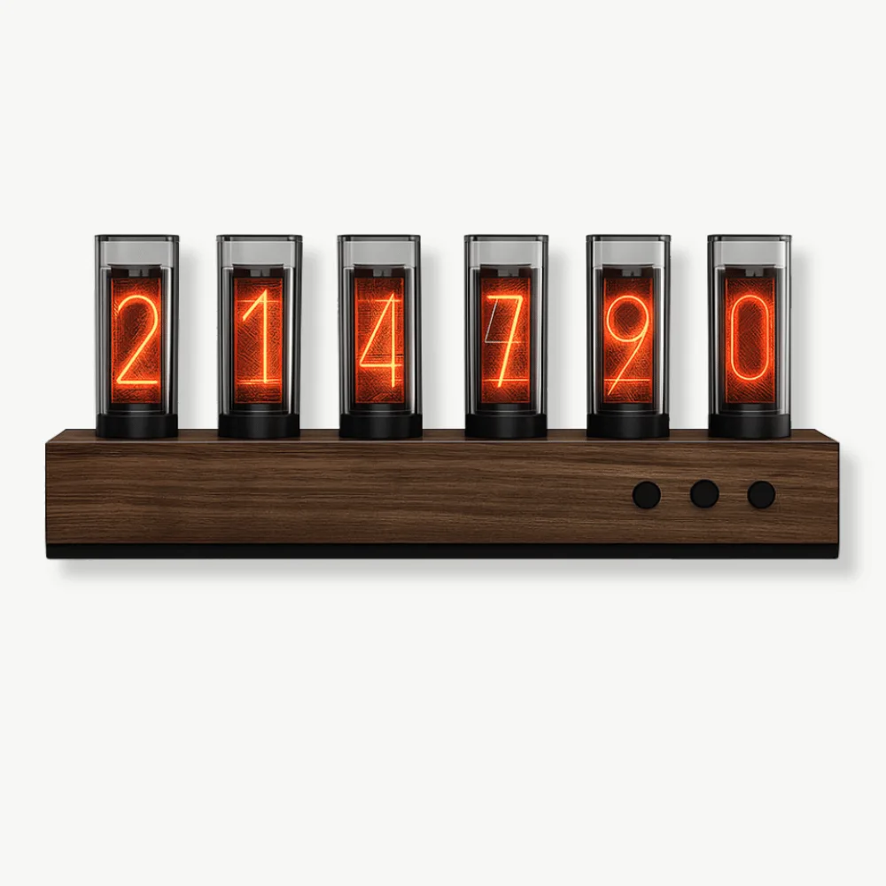 Vintage houten wandklok in zilver, rood of zwart