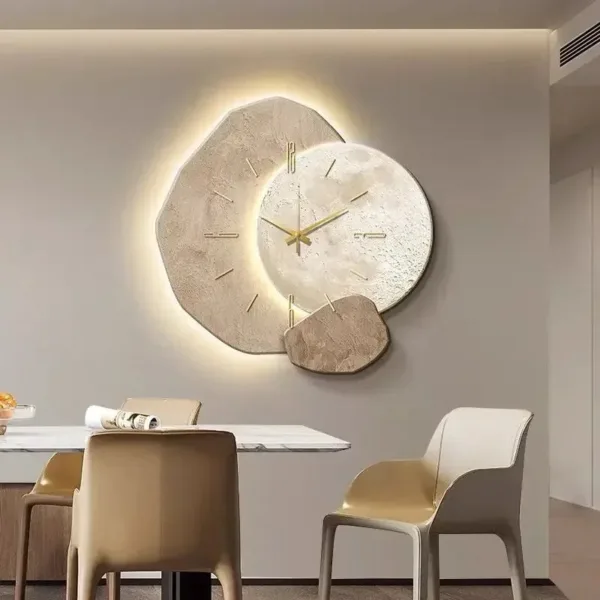 Horloge Murale Design Moderne avec Éclairage LED | Élégante Décoration pour Salon