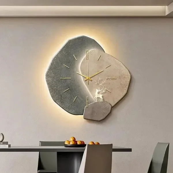 Horloge Murale Design Moderne avec Éclairage LED | Élégante Décoration pour Salon