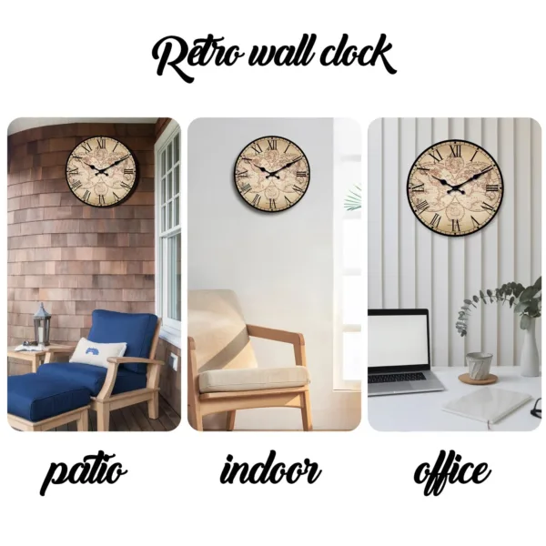 Horloge Murale Design en Bois avec Motif Boussole | Élégante Décoration Nautique pour Intérieur